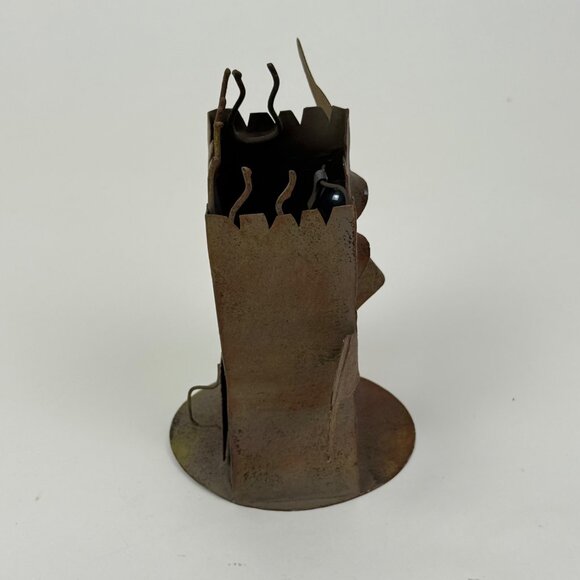 Metal Halloween Ghost Tea-Light Holder Brown Rustic Decor - Picture 4 of 6